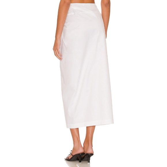 ANINE BING Edna Twist Front Midi Skirt White - NWT - Size Medium - Picture 4 of 6